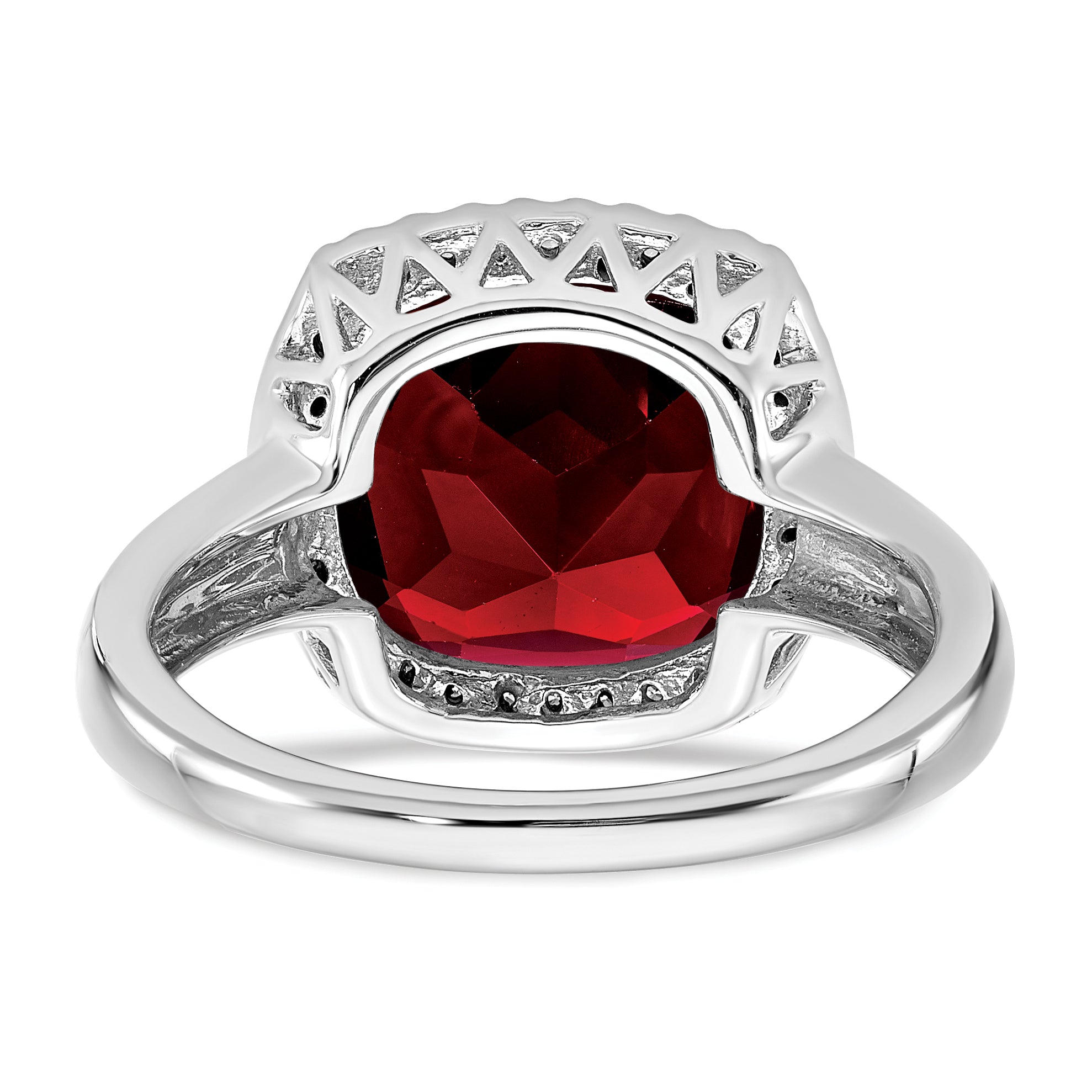 14k White Gold Garnet and Diamond Ring