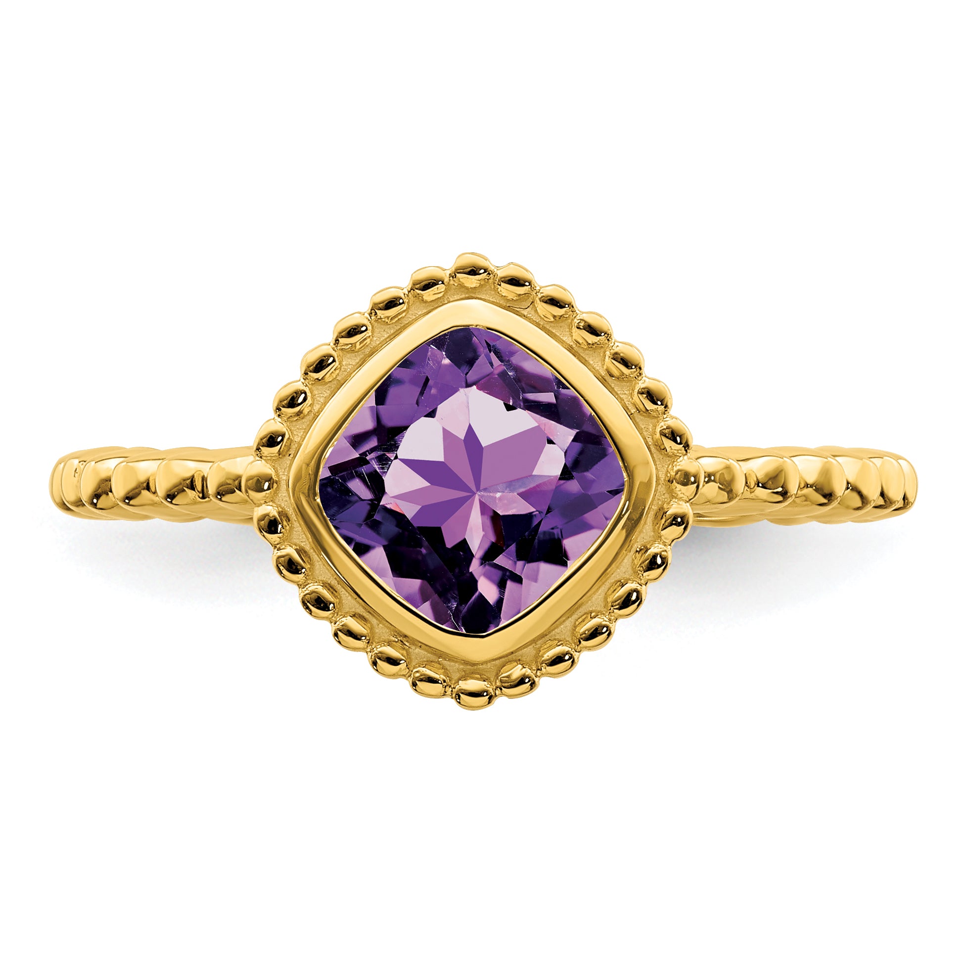 10k Cushion Amethyst Ring