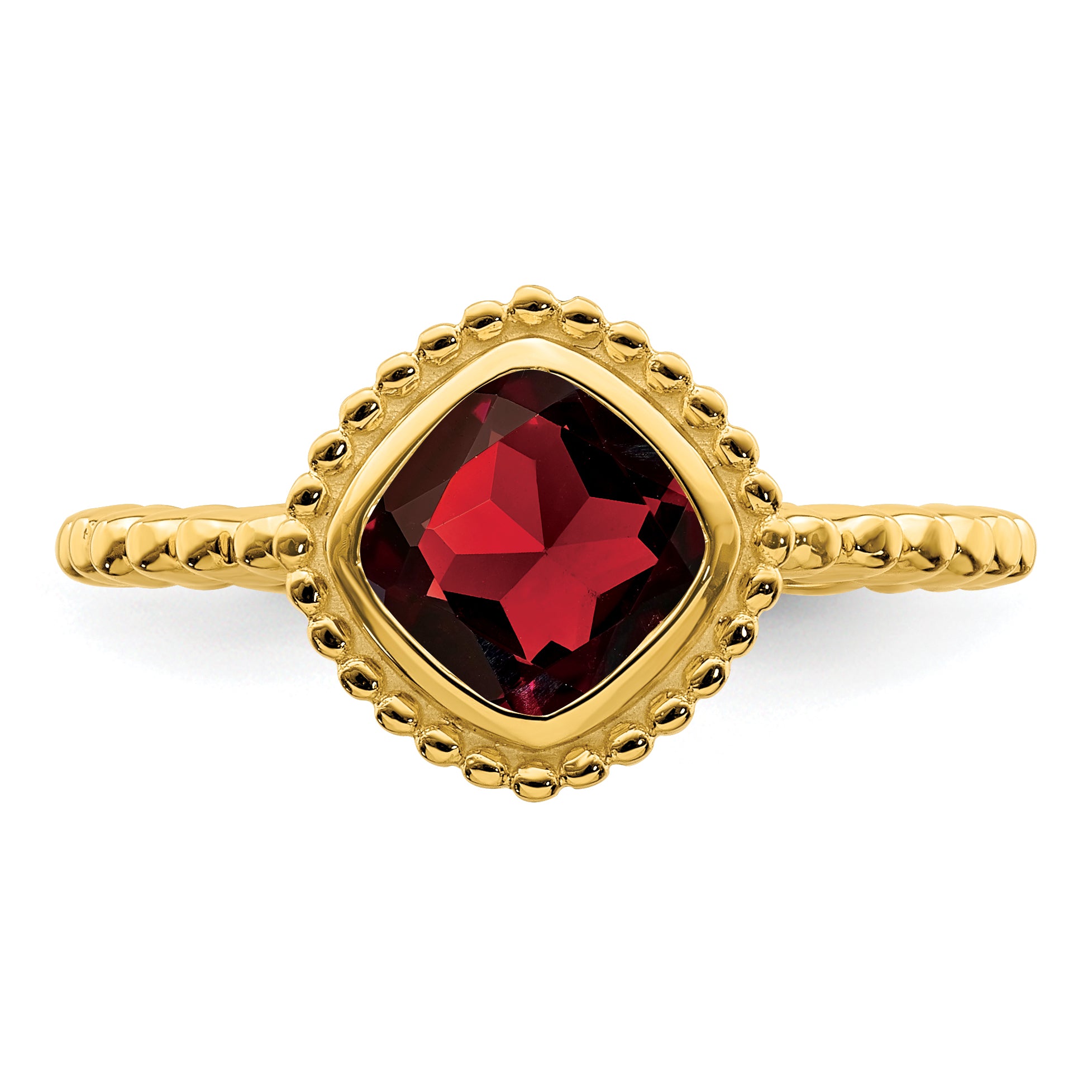 10k Cushion Garnet Ring