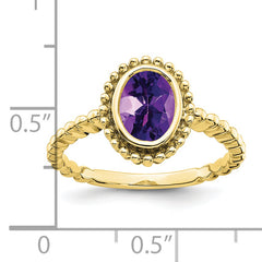 10k Oval Amethyst Ring