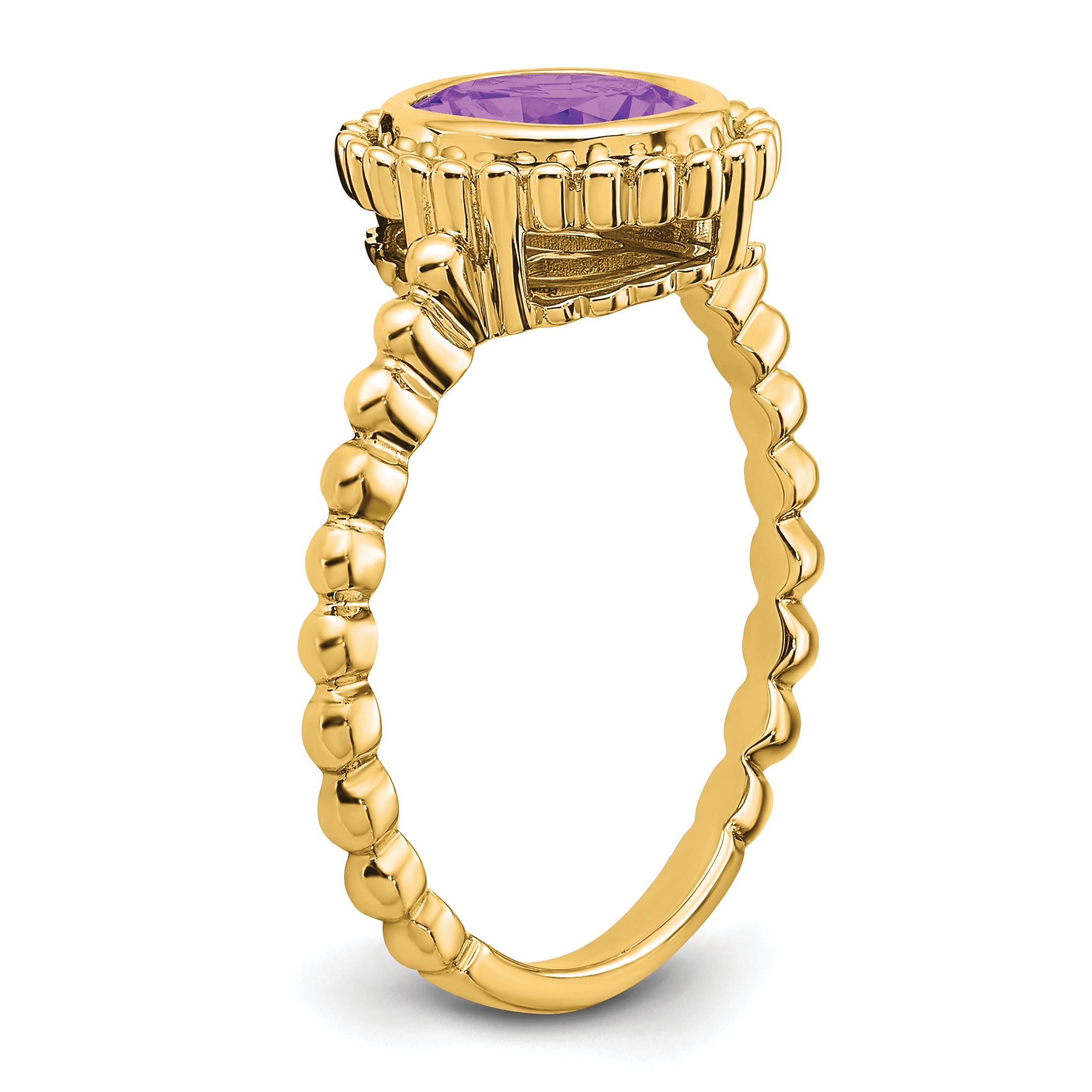 14k Oval Amethyst Ring