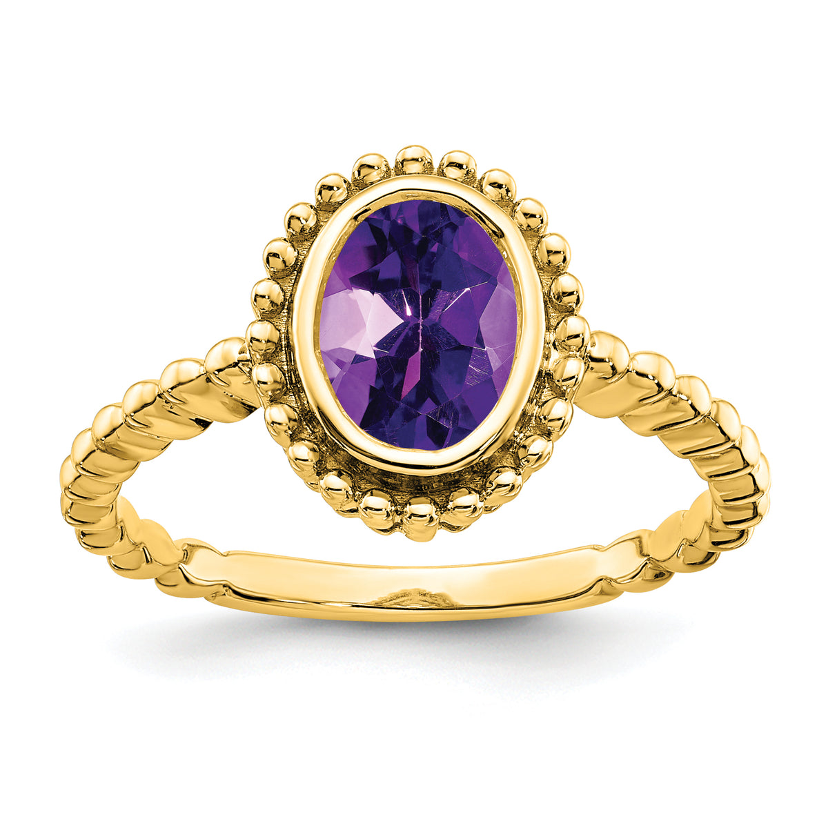 14k Oval Amethyst Ring