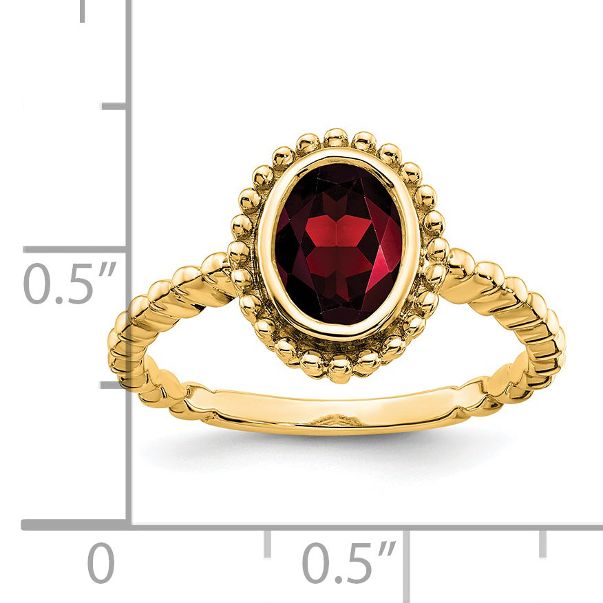 14k Oval Garnet Ring