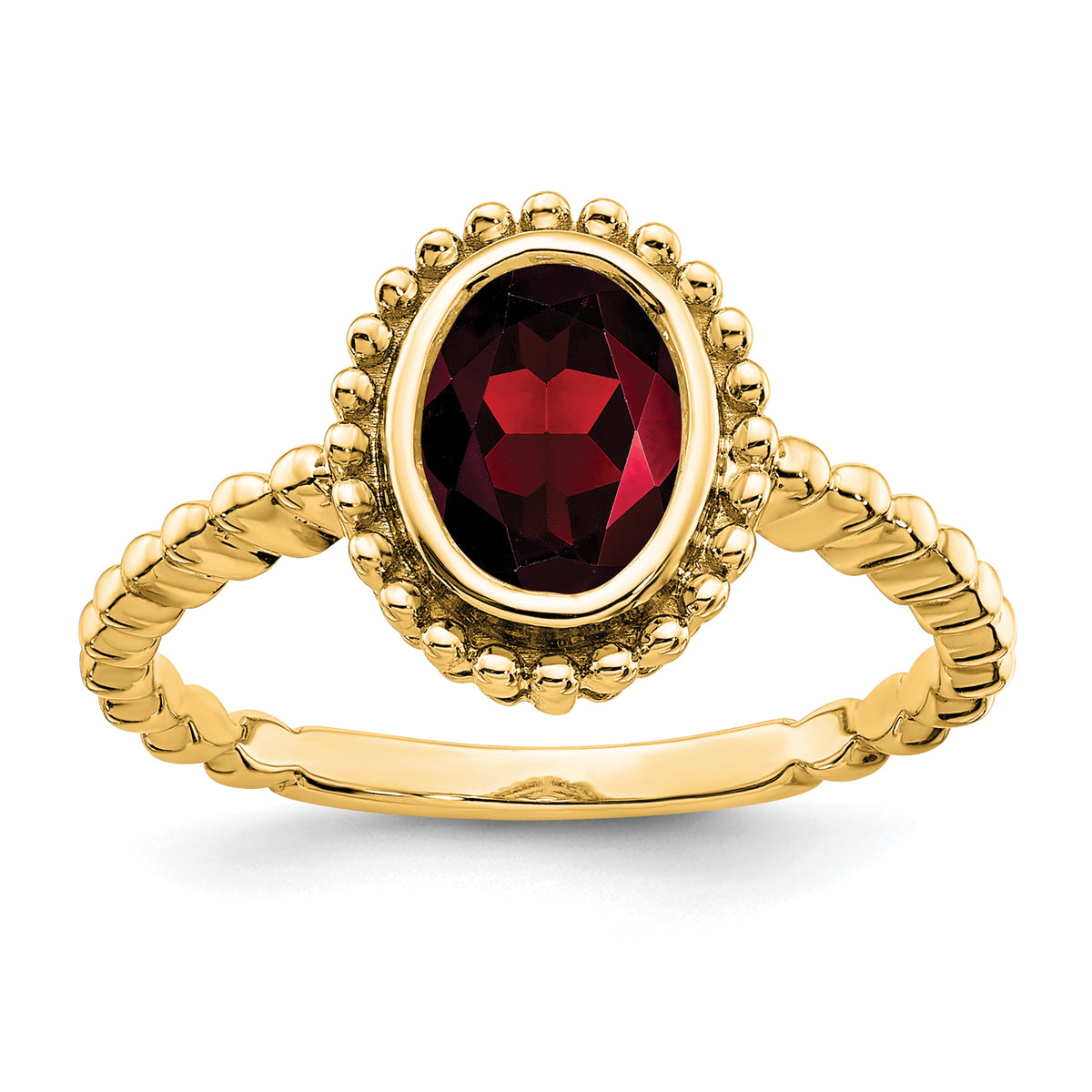 14k Oval Garnet Ring