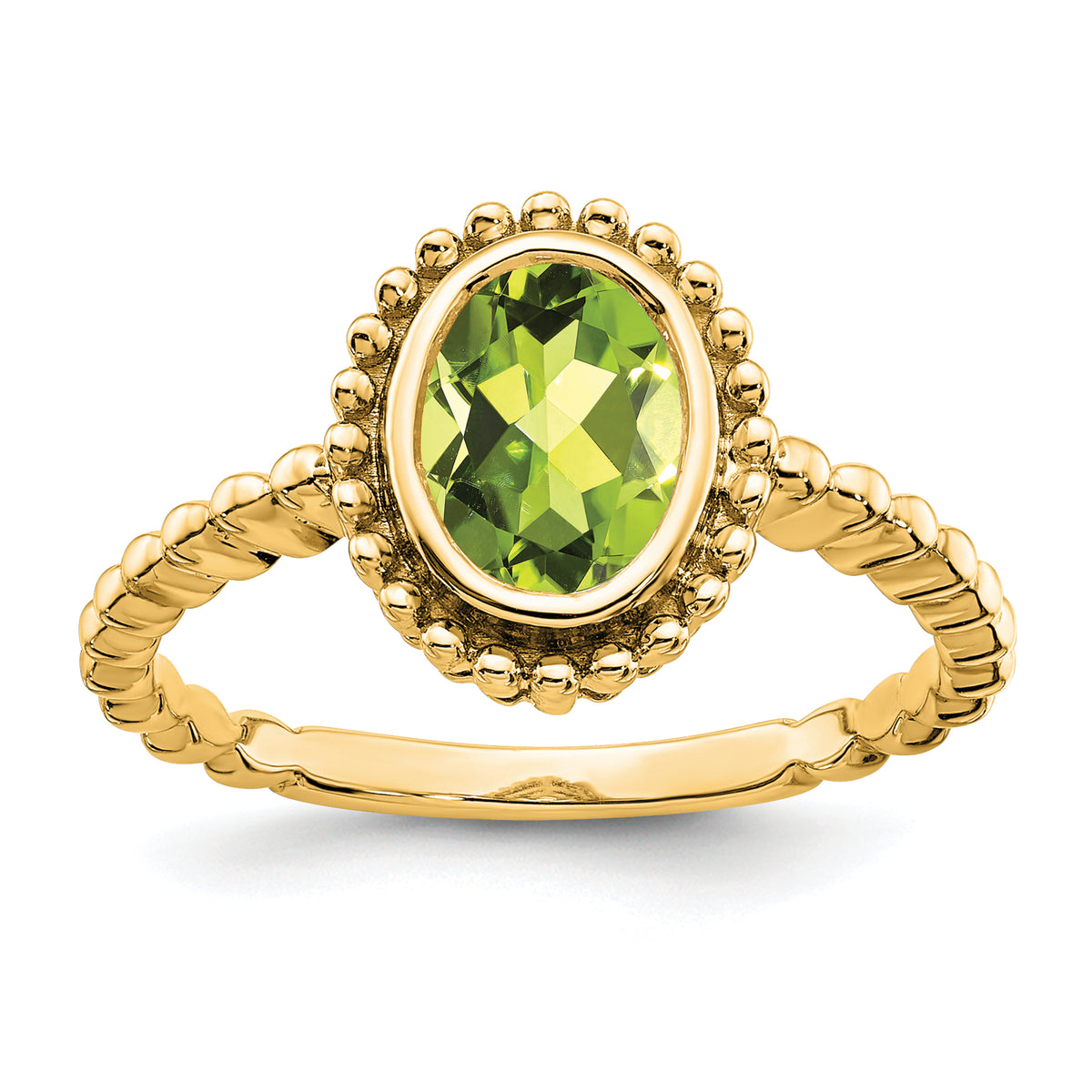 10k Oval Peridot Ring