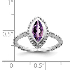 14k White Gold Marquise Amethyst Ring