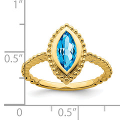 14k Marquise Blue Topaz Ring