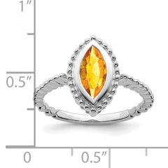 14k White Gold Marquise Citrine Ring