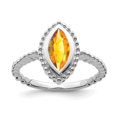 14k White Gold Marquise Citrine Ring