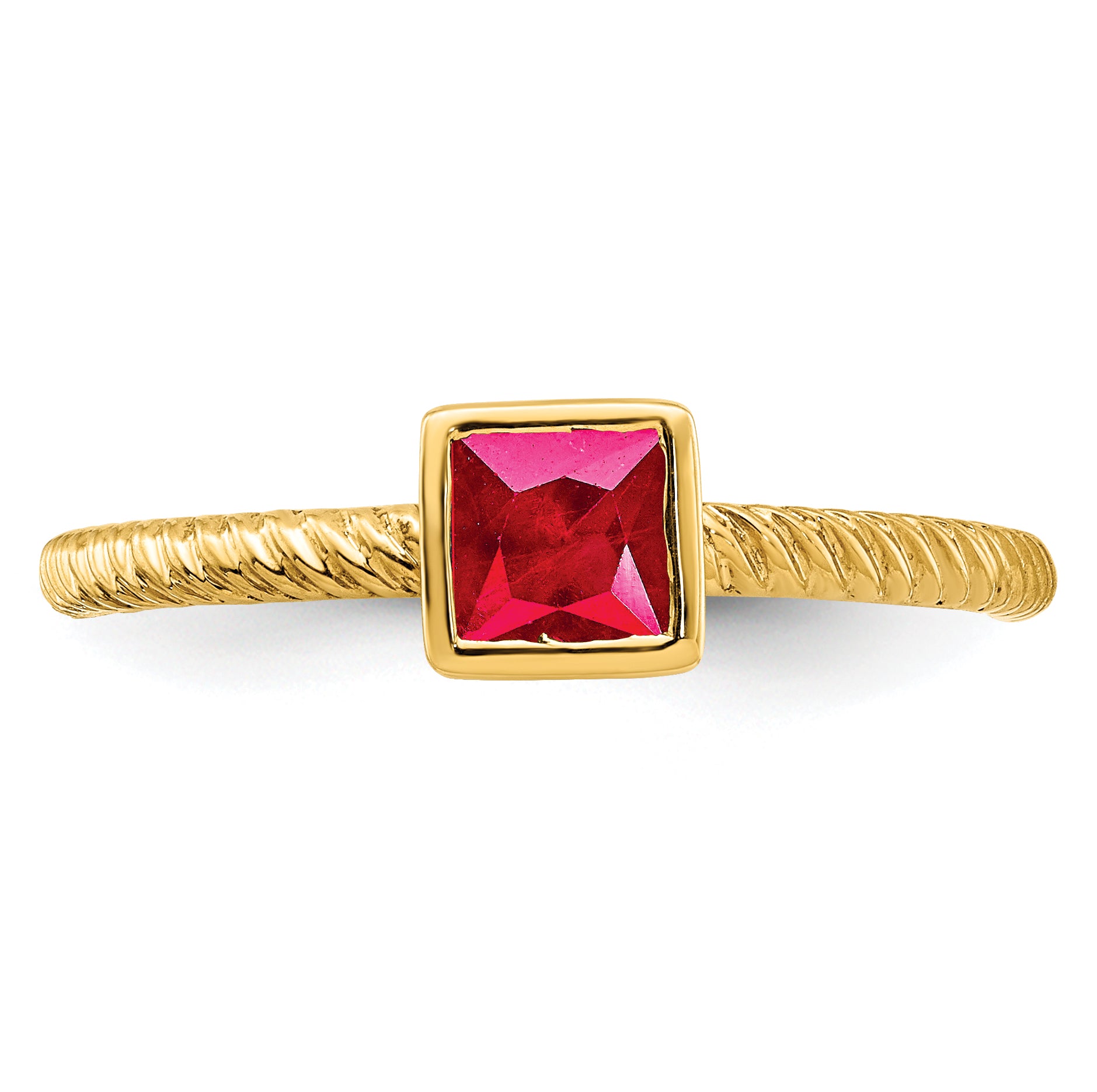 14k Square Bezel Ruby Ring