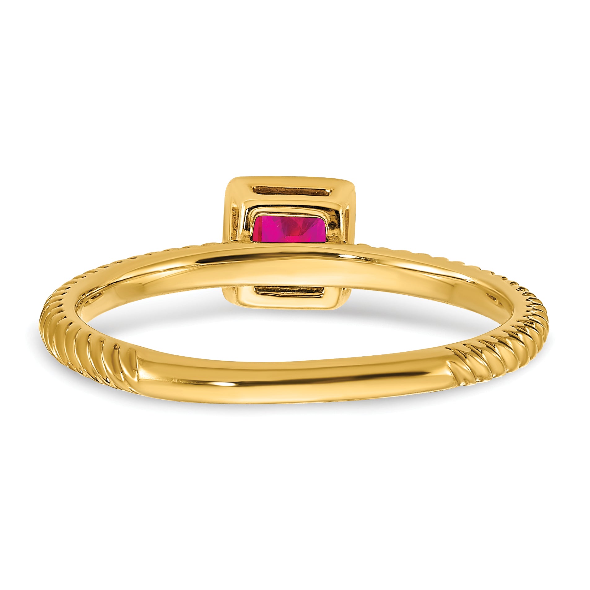 14k Square Bezel Ruby Ring