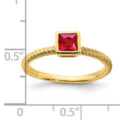 14k Square Bezel Ruby Ring