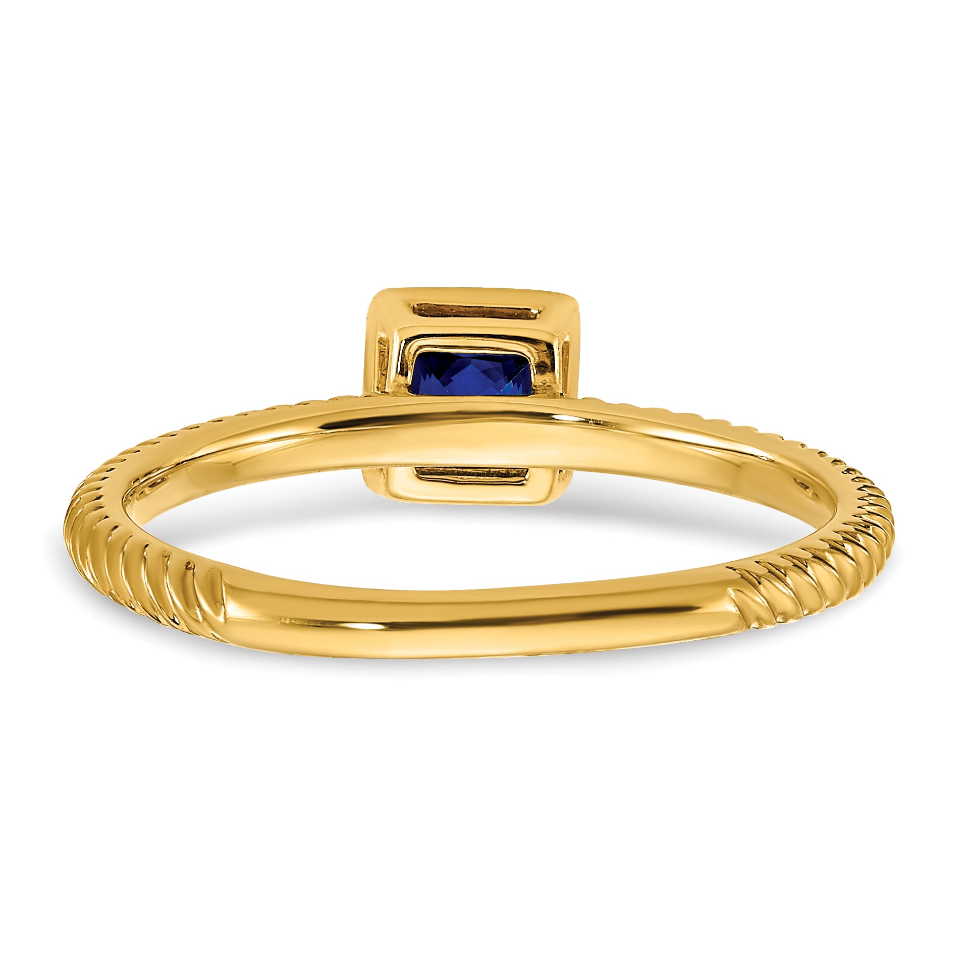 14k Square Bezel Sapphire Ring