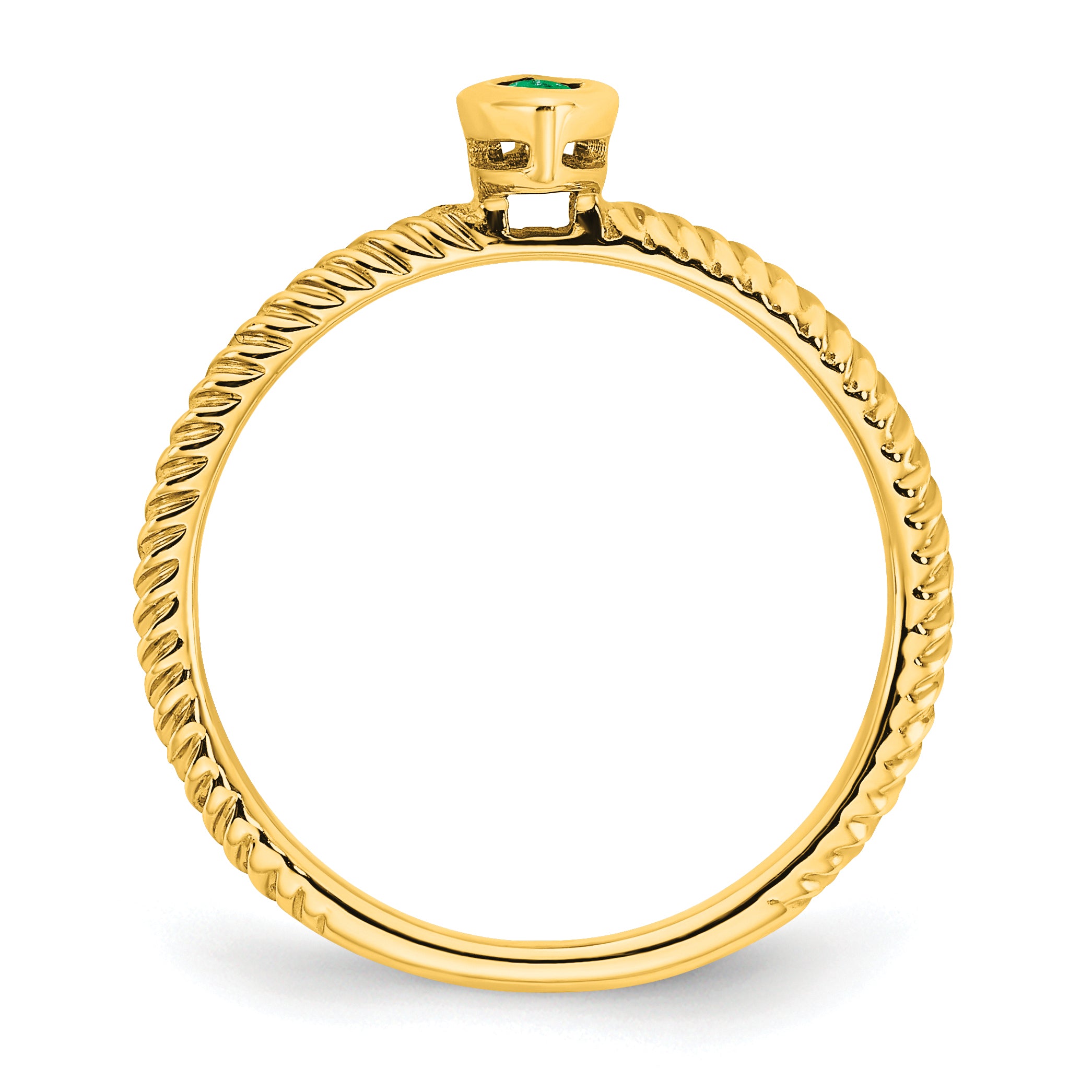 14k Marquise Bezel Emerald Ring