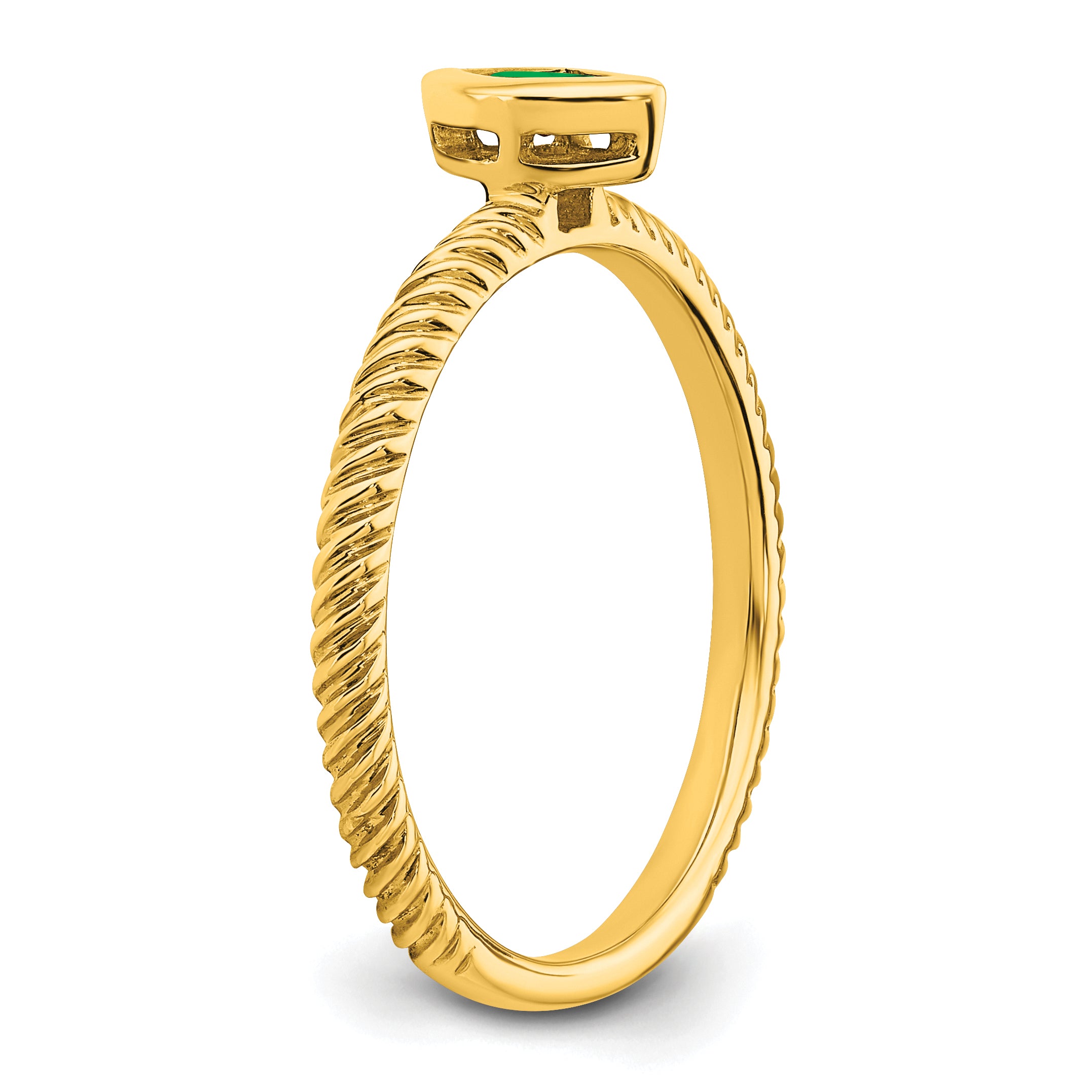 14k Marquise Bezel Emerald Ring