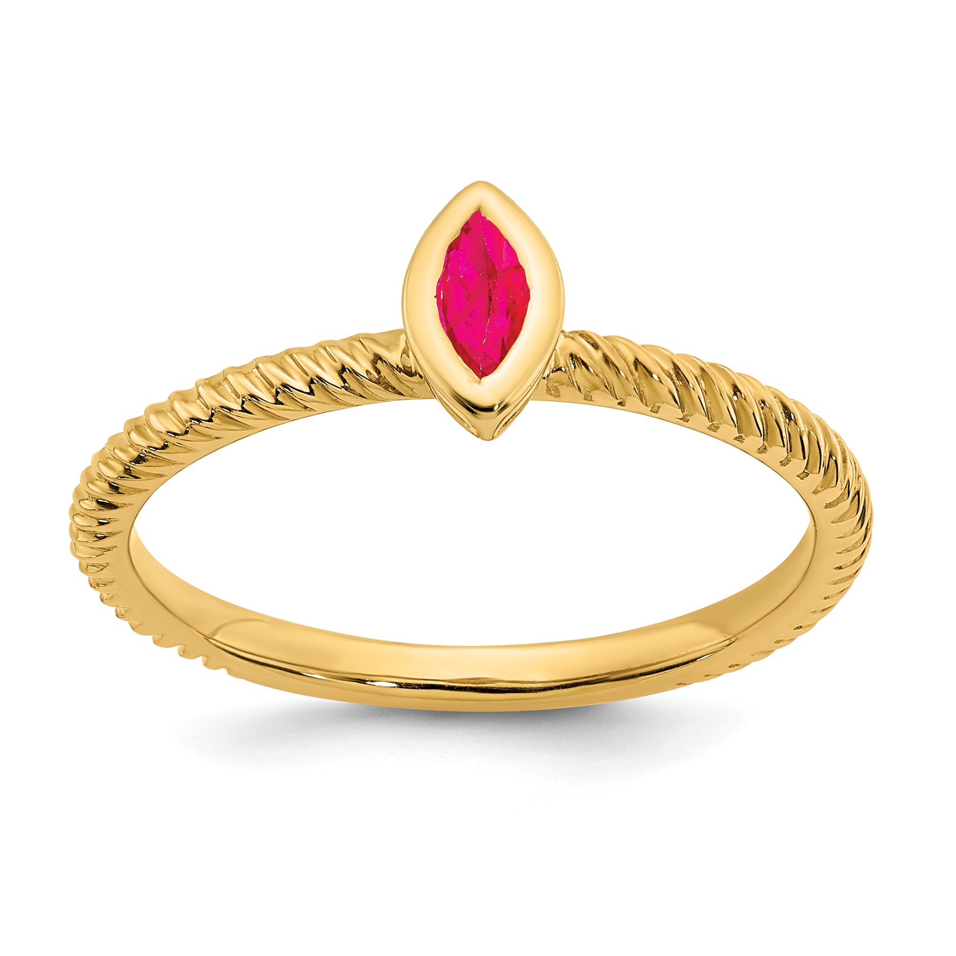 14k Marquise Bezel Ruby Ring