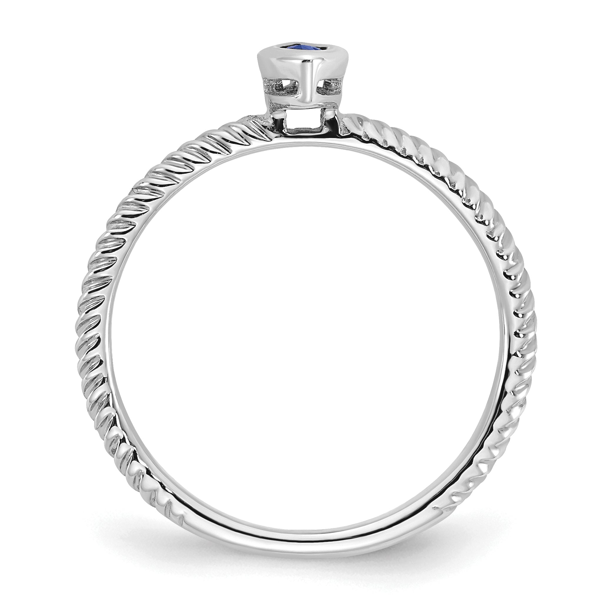 14k White Gold Marquise Bezel Sapphire Ring