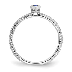 14k White Gold Marquise Bezel Sapphire Ring