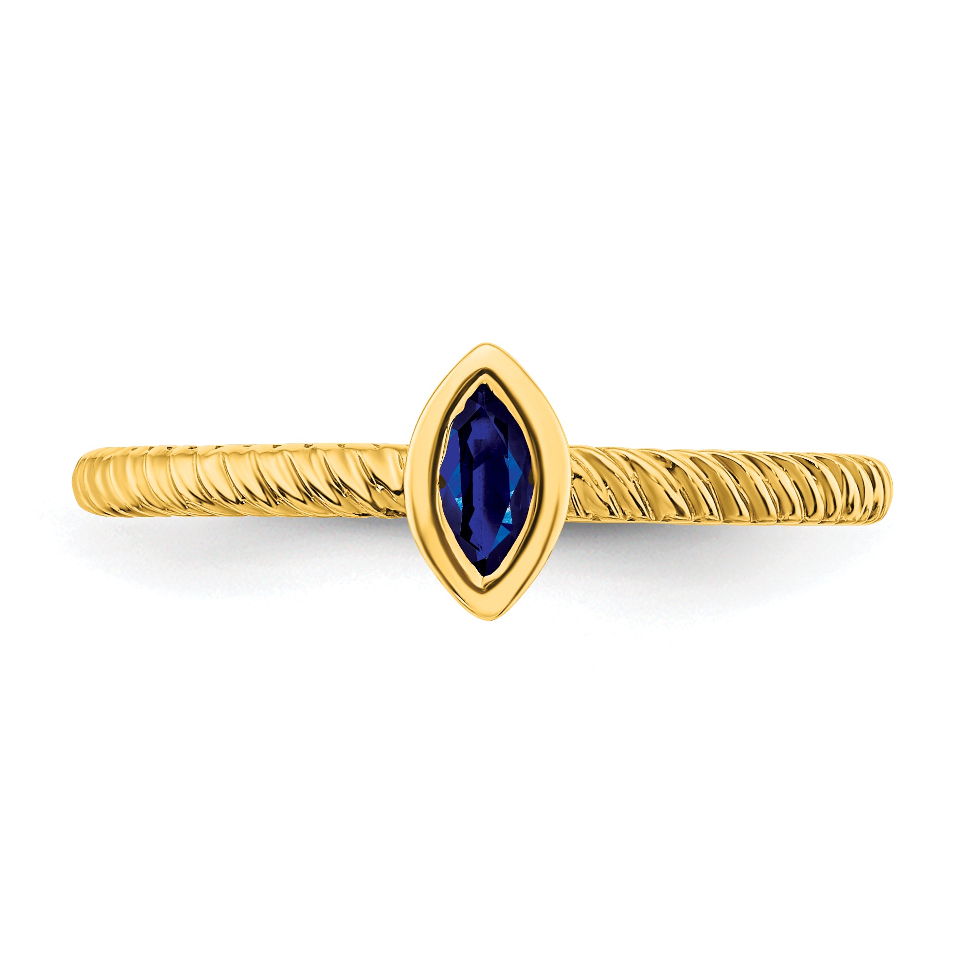 14k Marquise Bezel Sapphire Ring