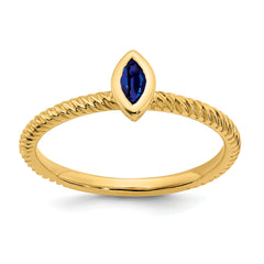 14k Marquise Bezel Sapphire Ring