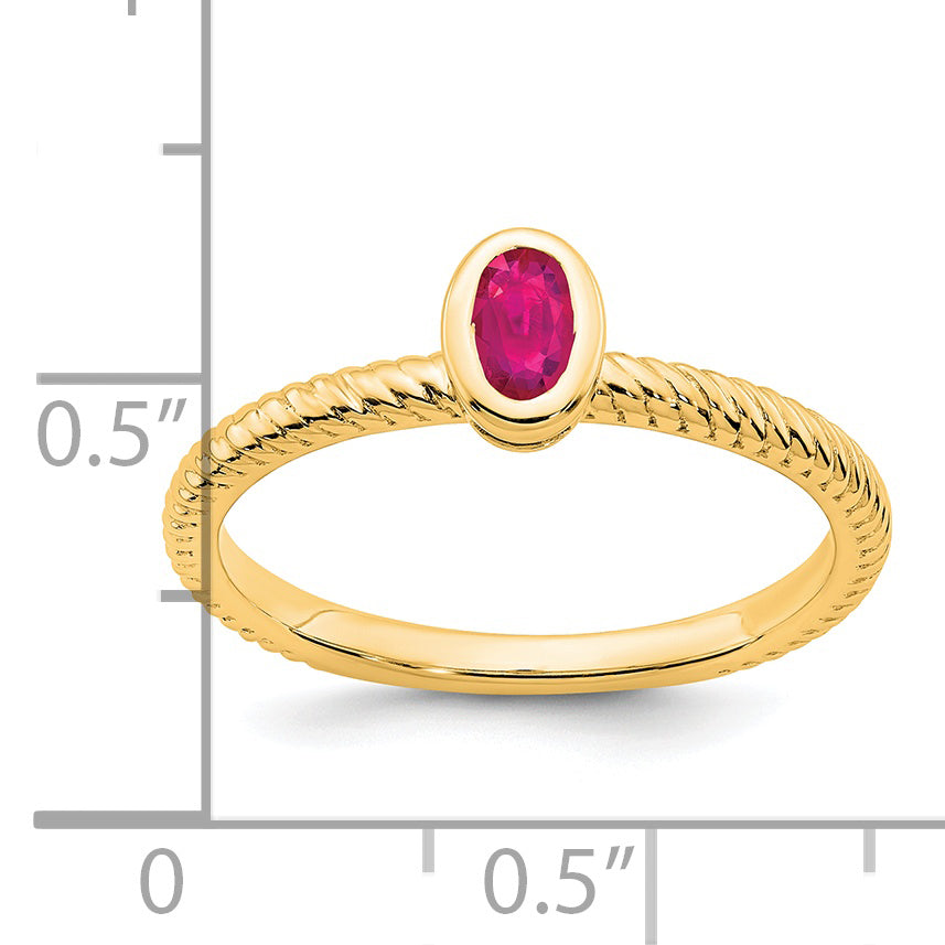 14k Oval Bezel Ruby Ring