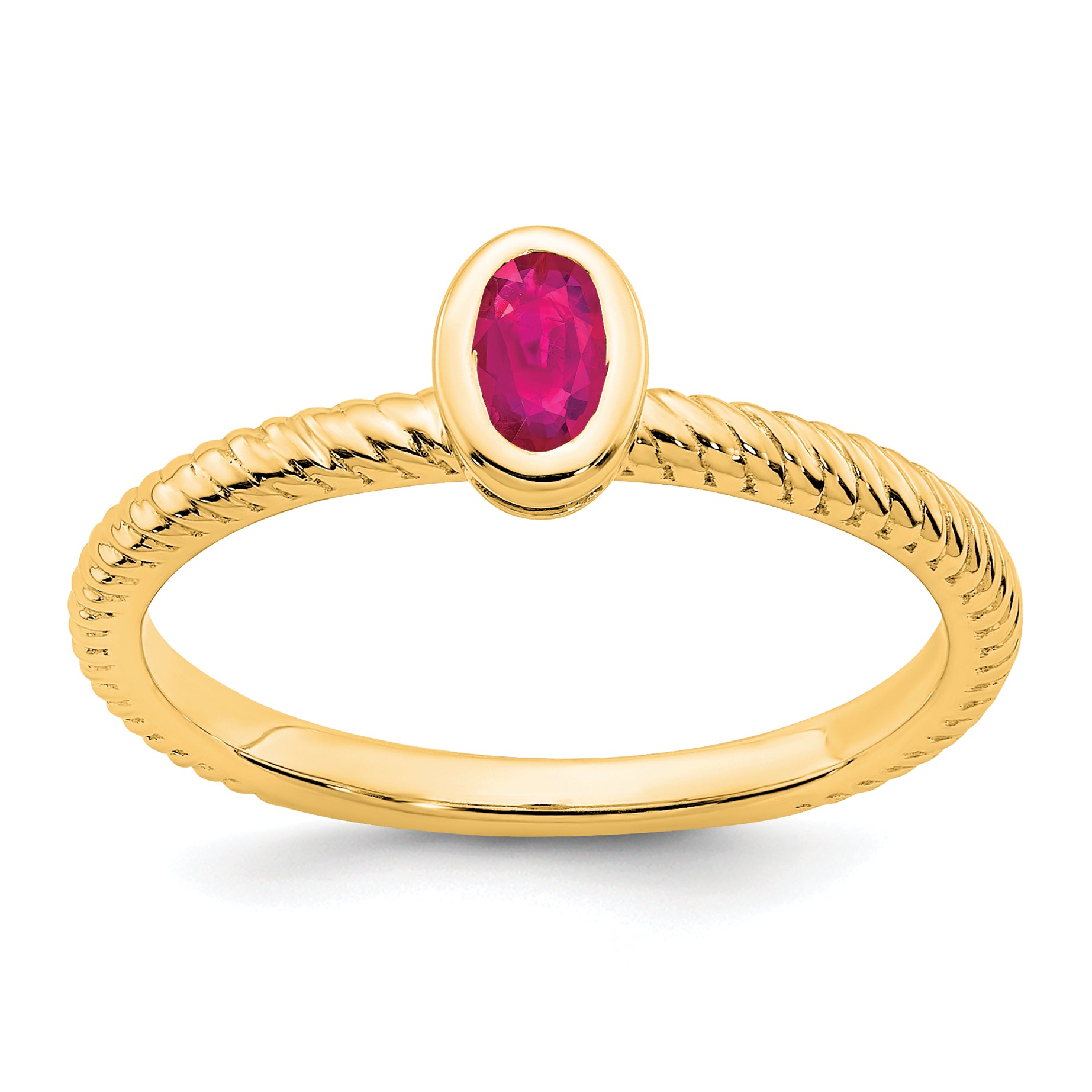 14k Oval Bezel Ruby Ring