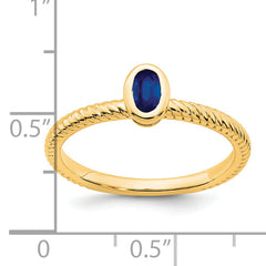 14k Oval Bezel Sapphire Ring