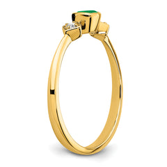 14k Emerald and Diamond Ring