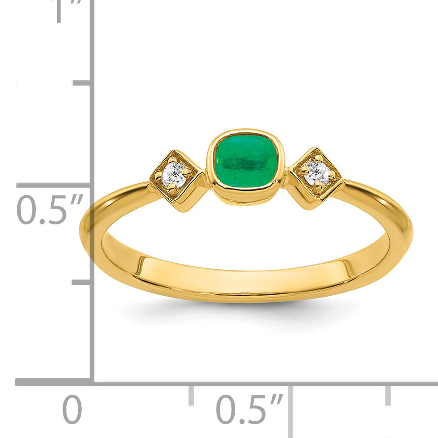 14k Emerald and Diamond Ring