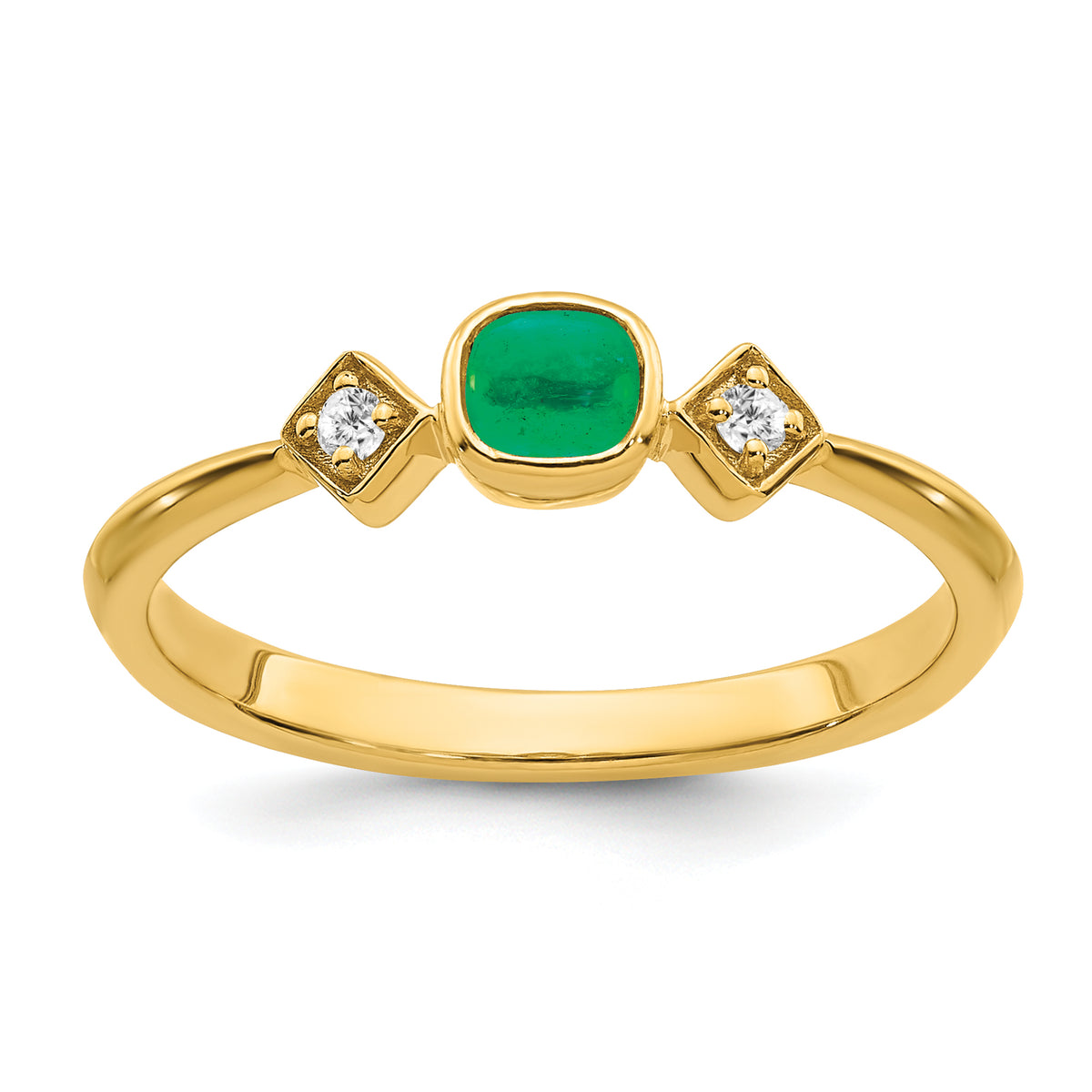 14k Emerald and Diamond Ring