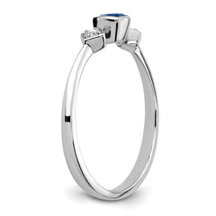 14k White Gold Sapphire and Diamond Ring