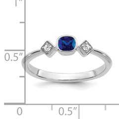 14k White Gold Sapphire and Diamond Ring