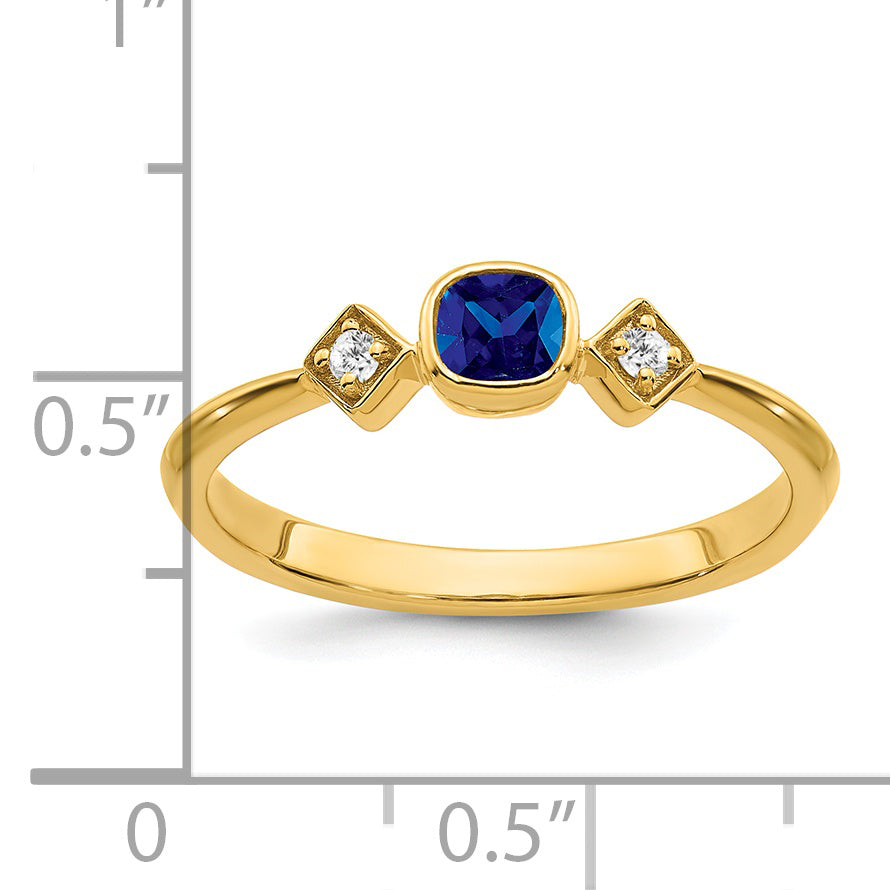 14k Sapphire and Diamond Ring