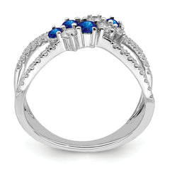 14k White Gold Sapphire and Diamond Ring