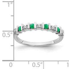 14k White Gold Emerald and Diamond Band