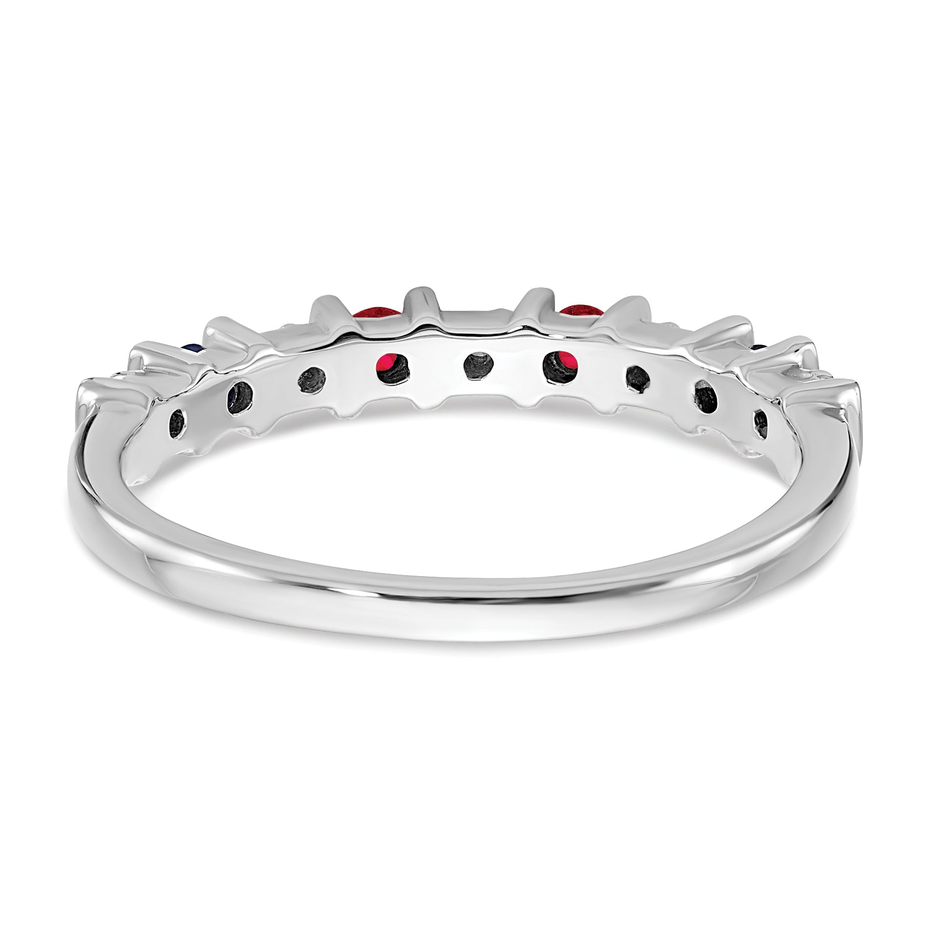 14k White Gold Ruby and Diamond Band