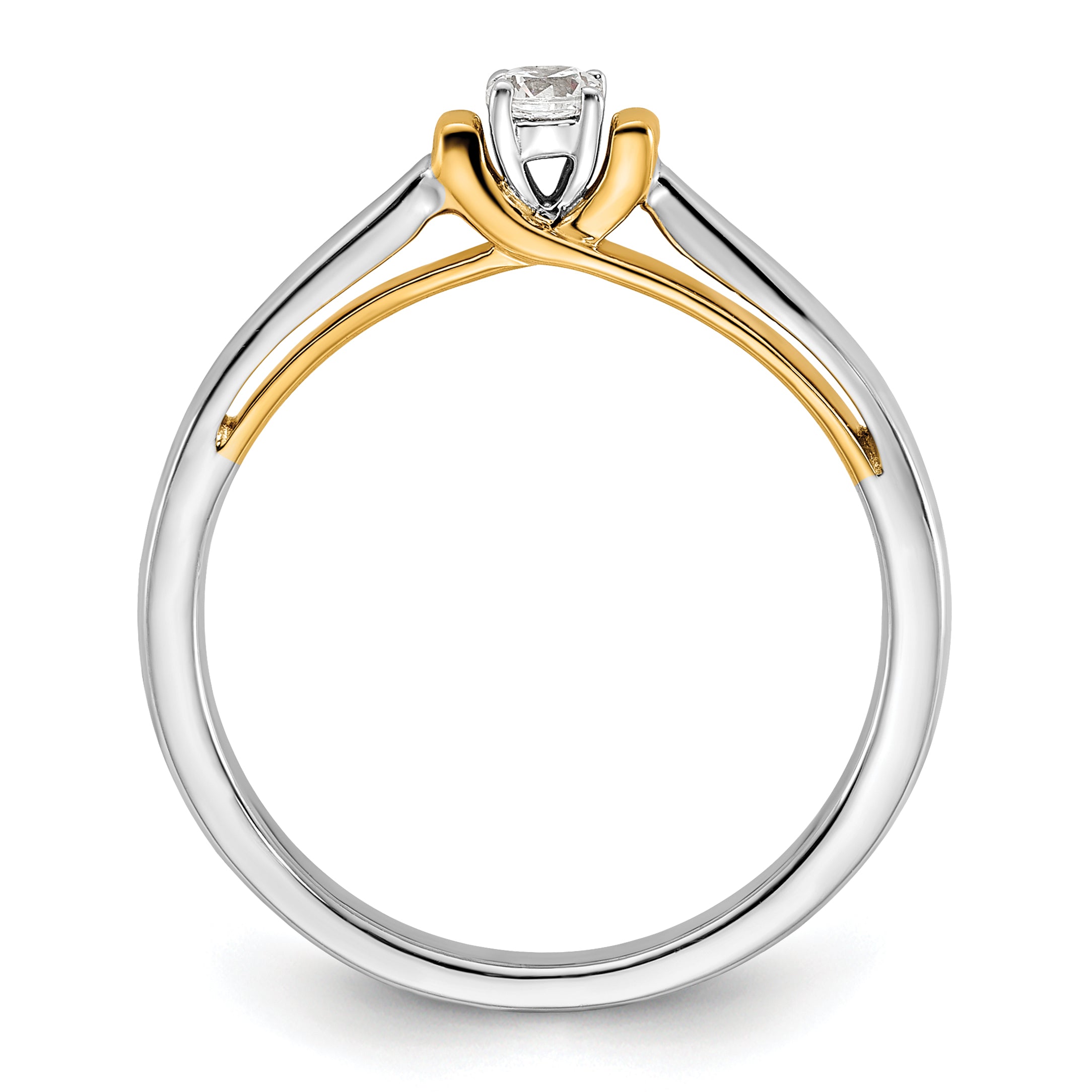 14K Two-Tone Lab Grown Diamond VS/SI GH, Petite Engagement Ring