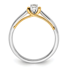 14K Two-Tone Lab Grown Diamond VS/SI GH, Petite Engagement Ring