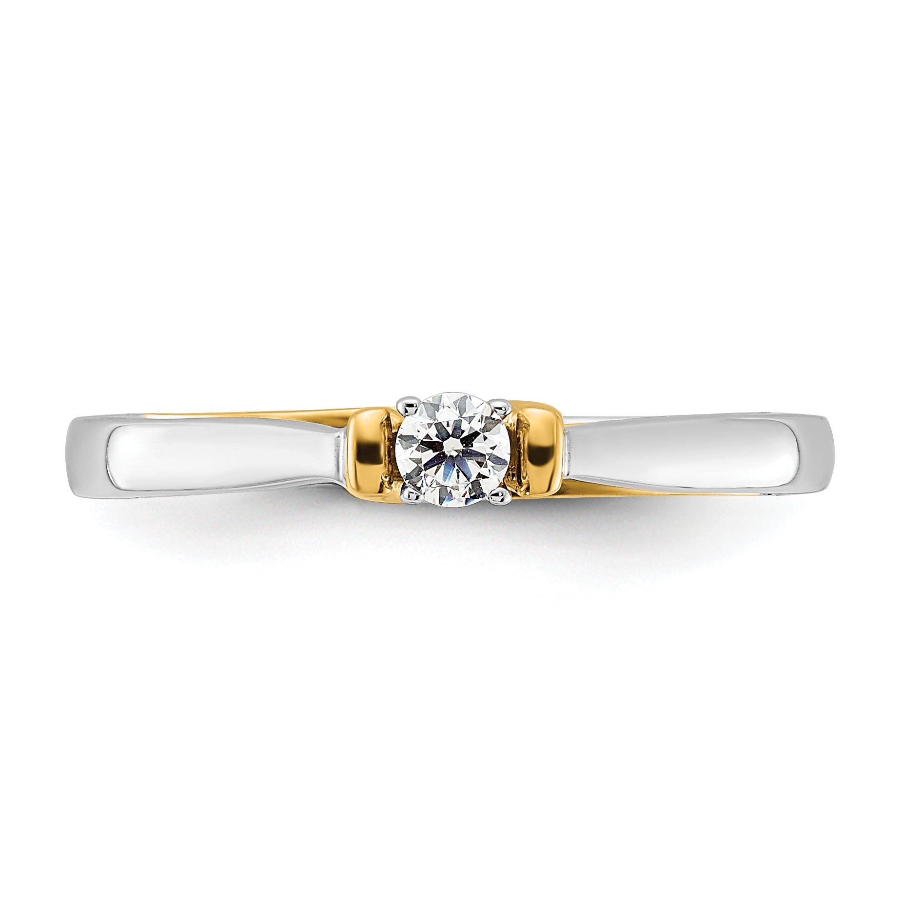 14K Two-Tone Lab Grown Diamond VS/SI GH, Petite Engagement Ring