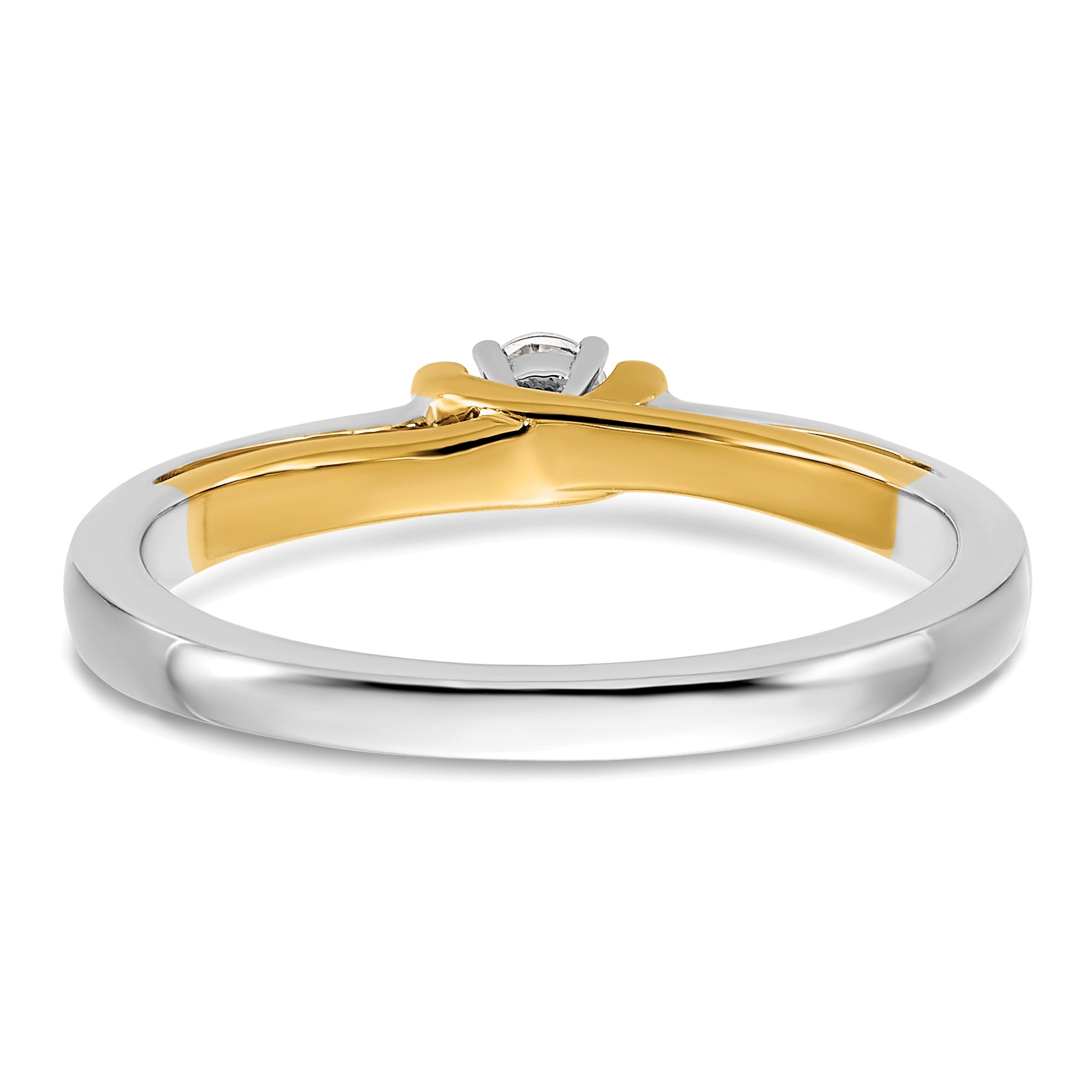 14K Two-Tone Lab Grown Diamond VS/SI GH, Petite Engagement Ring