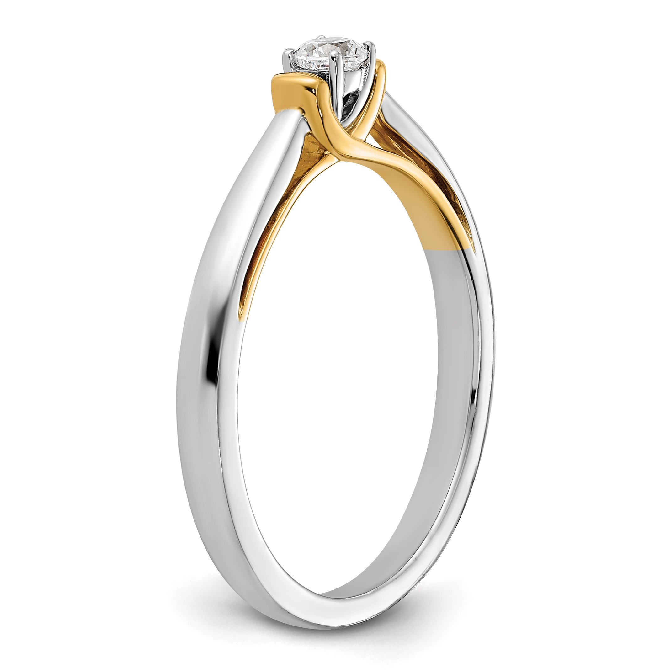 14K Two-Tone Lab Grown Diamond VS/SI GH, Petite Engagement Ring