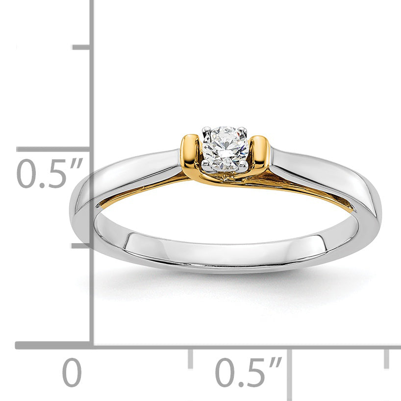 14K Two-Tone Lab Grown Diamond VS/SI GH, Petite Engagement Ring