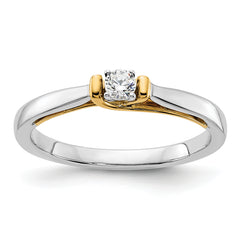 14K Two-Tone Lab Grown Diamond VS/SI GH, Petite Engagement Ring