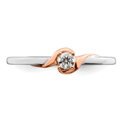 14K Two-Tone First Promise Lab Grown Diamond Petite Engagement Ring