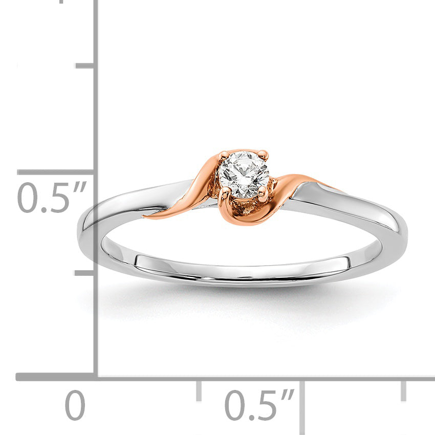 14K Two-Tone First Promise Lab Grown Diamond Petite Engagement Ring