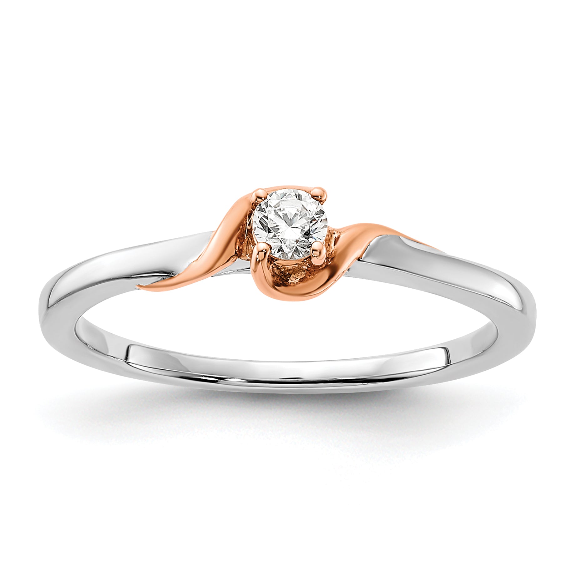 14K Two-Tone First Promise Lab Grown Diamond Petite Engagement Ring