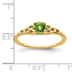 10k Peridot Celtic Knot Ring