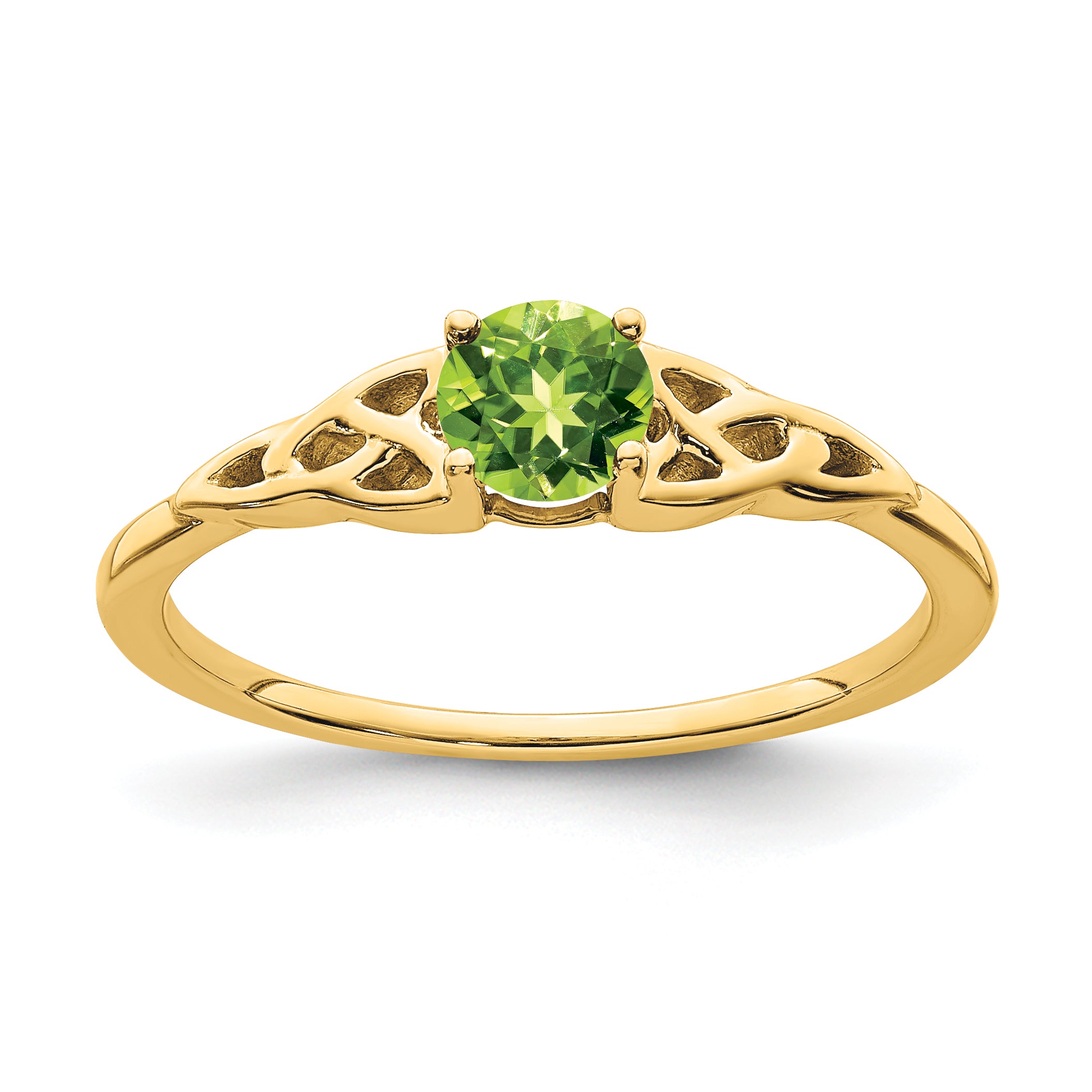 10k Peridot Celtic Knot Ring