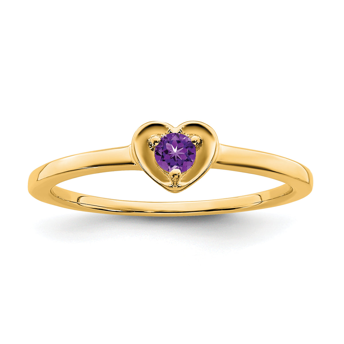 10k Yellow Gold Amethyst Heart Ring