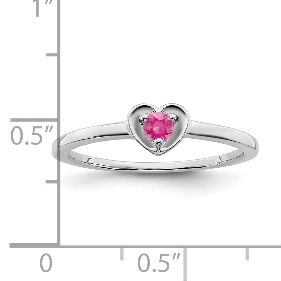 10k White Gold Pink Tourmaline Heart Ring